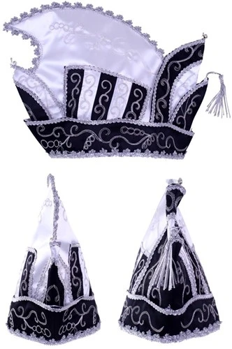 Party Xplosion Prinsenmuts Zwart Wit Zilver Maat 63 3 Party Xplosion Prinsenmuts Zwart Wit Zilver Maat 63