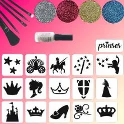 Schmink Specialist Prinses Glittertattoo Set