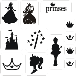 Schmink Specialist Prinses Glittertattoo Sjablonenset