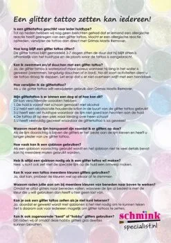 Schmink Specialist Professionele Glittertattoo Set -Glitter Winkel professionele glittertattoo set 3