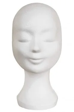 Party Xplosion Pruikhouder Wit / Tempex Hoofd