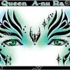 ShowOffs Body Art Queen A Nu Ra Masker Schmink Sjabloon -Glitter Winkel queen a nu ra masker schmink sjabloon