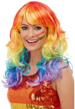 Smiffy's Regenboog Glam Pruik