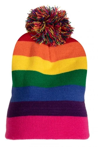 Party Xplosion Regenboog Muts Met Pompon 3 Party Xplosion Regenboog Muts Met Pompon
