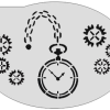 Schmink Specialist Schminksjabloon Steampunk Klok -Glitter Winkel schminksjabloon steampunk klok
