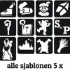 Schmink Specialist Sinterklaas Glittertattoo Sjablonenset 60 Stuks