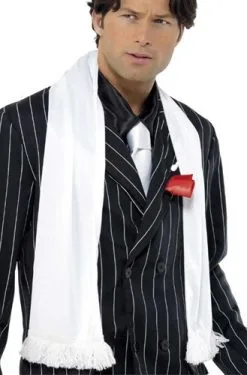 Smiffy's Sjaal Wit Met Kwastjes