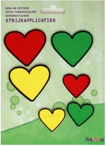 Party Xplosion Strijkapplicatie 6 Stuks Limburg Hartjes Mix 3 Party Xplosion Strijkapplicatie 6 Stuks Limburg Hartjes Mix