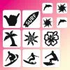 Schmink Specialist Surf Glittertattoo Sjablonenset -Glitter Winkel surf glittertattoo sjablonenset