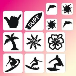 Schmink Specialist Surf Glittertattoo Sjablonenset