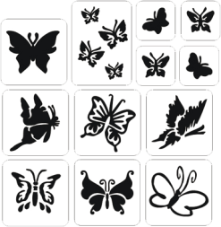 Schmink Specialist Vlinders Glittertattoo Sjablonenset