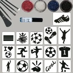 Schmink Specialist Voetbal Glittertattoo Set