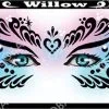 ShowOffs Body Art Willow Masker Schmink Sjabloon -Glitter Winkel willow masker schmink sjabloon