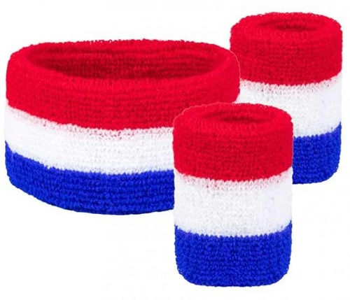 Boland Zweetbandjes Set Nederland 3 Delig 3 Boland Zweetbandjes Set Nederland 3 Delig